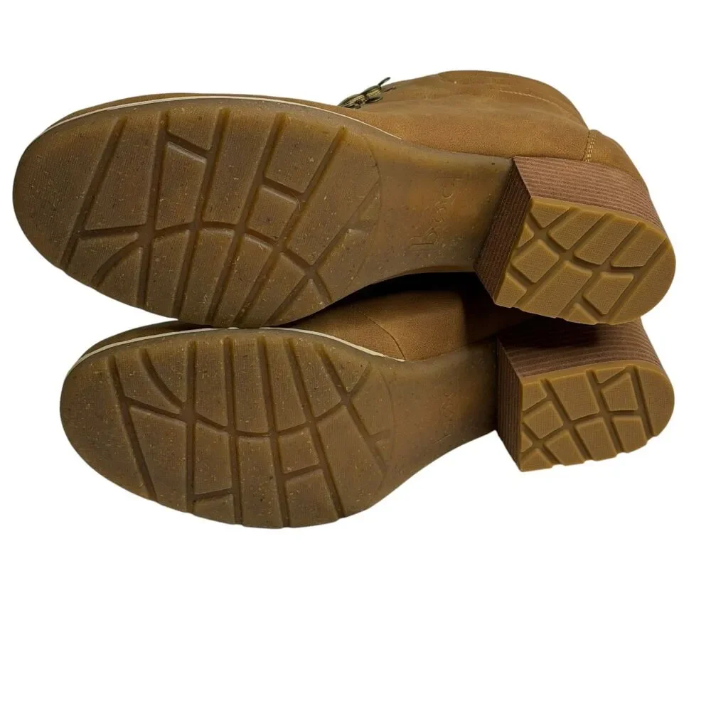 BOC Alder Nubuck Leather Booties Boots Heeled Womens Tan 11 NIB
